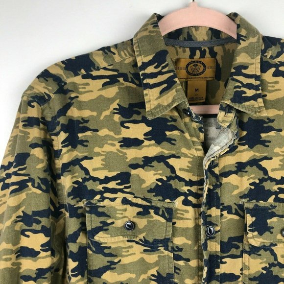 Stapleford Workwear To The State Mens Camouflage Button Up Shirt Sz Medium - Picture 2 of 9